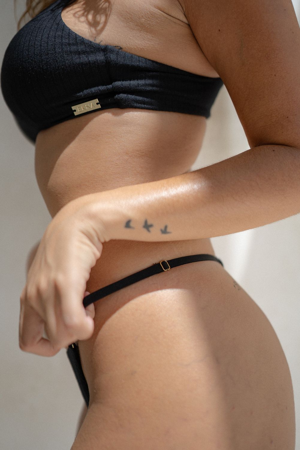 Wet Black Thong
